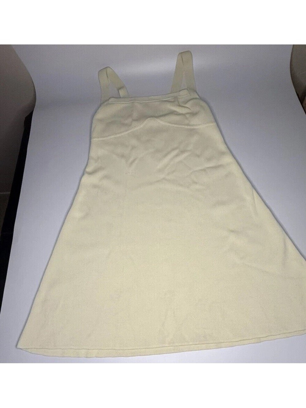ZARA Beige Knit Square Neck Strappy Sleeveless Midi Slip Dress Women's L - Picture 2 of 16